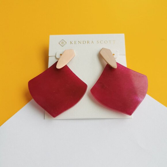 Astoria Rose Gold Purple Agate Earrings by Kendra Scott - Picture 1 of 3
